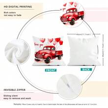 4 Stücke Valentinstag Dekorations-Set, beidseitig bedruckte Kissenbezüge