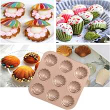 3pcs/1pc Madeleines Baking Mold Pan, 4/6/9 Cavities Non-Stick Candy Mold, Carbon Steel Cake Mold, Madeleines Pan, Shell Shape Baking Molds For Cookies, Cakes, Chocolate,