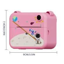 儿童相机，迷你即时打印相机玩具，儿童数码自拍相机，支持 MP3 游戏功能，0 墨水打印，附带 3 卷打印纸和挂绳，适合男孩和女孩的生日、万圣节、圣诞节礼物
