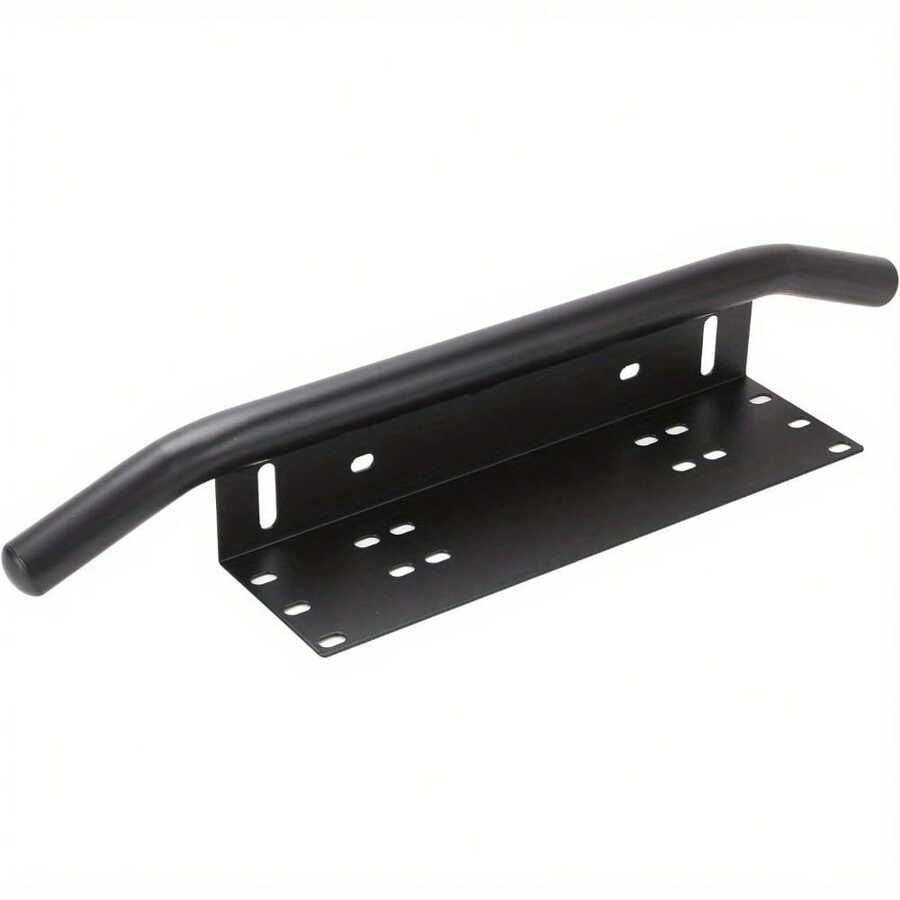 License Plate Mounting Bracket LED Light Bar Front Holder Universal License Plate Mounting Bracket Front Bar Bumper For Off Road Light Bar(Black) - Black - View 1