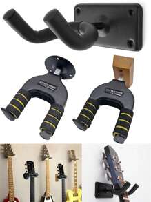 吉他固定支架，易于安装的吉他壁挂式挂钩，适用于所有尺寸的吉他、贝斯、曼陀林、班卓琴和尤克里里琴