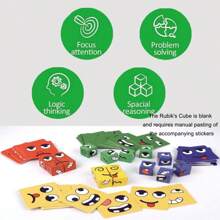 Gesichtswechsel-Zauber-Würfelspiel, Uzzle-Spiel im Verkauf, Gesichts-Würfel-Spiel, Gesichtswechsel-Würfel-Spiel, Ausdruck-Zuordnungs-Block-Puzzles, Bauklötze-Spielzeug-Puzzles, Familienbretter-Spiele