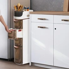 YUNRUX 4-Tier Slim Bathroom Storage Cabinet, Mobile Household Storage Cabinet, 4-Drawer Narrow Storage Cart - 白色 - 查看 10