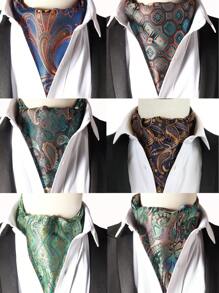 وشاح رجالي قطعة واحدة، ربطة عنق من البوليستر بنقشة البيزلي، وشاح رسمي للأعمال مناسب للبدلة والاستخدام اليومي وحفلات الأعمال والأعراس