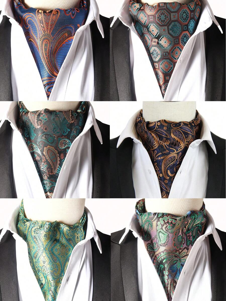 وشاح رجالي قطعة واحدة، ربطة عنق من البوليستر بنقشة البيزلي، وشاح رسمي للأعمال مناسب للبدلة والاستخدام اليومي وحفلات الأعمال والأعراس