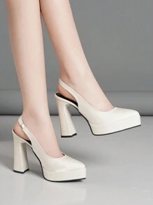 Women's Platform Sandals Super High Heel Hollow Out Shoes In Pink, Apricot, White, Black, Red, Silver, Gold, Fashion Footwear - Beige - View 5