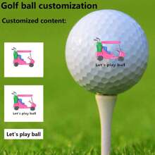 Customized Golf Balls With Double Layer, Personalized Golf Ball With Desired Name/Text, Golf Personalization - White - View 1