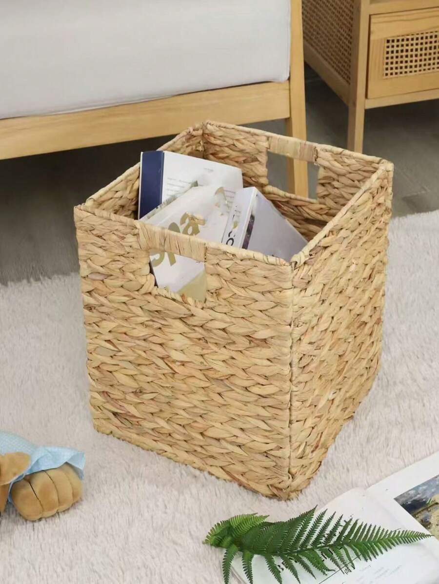 1 Stück faltbarer handgewebter Aufbewahrungskorb, Webkorborganizer, Korbaufbewahrung für Regale, Schlafzimmer, Wohnzimmer, Kinderzimmer, Küche, Küchenhelfer, Küchenausstattung, Make-up Organizer, Hochzeitsartikel, Blumendekoration, Haushaltsgegenstände, Tisch, Heimdekoration, Heimorganisation und Aufbewahrung, Raumdekoration, Schlafzimmer Raumdekoration, geometrisch geflochtene Boho-Körbe, Holz-Rattan-Pflanzentopfhalter, natürliche Seil-Deko für Küstenhaus-Outdoor-Bereiche