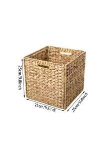 1 Stück faltbarer handgewebter Aufbewahrungskorb, Webkorborganizer, Korbaufbewahrung für Regale, Schlafzimmer, Wohnzimmer, Kinderzimmer, Küche, Küchenhelfer, Küchenausstattung, Make-up Organizer, Hochzeitsartikel, Blumendekoration, Haushaltsgegenstände, Tisch, Heimdekoration, Heimorganisation und Aufbewahrung, Raumdekoration, Schlafzimmer Raumdekoration, geometrisch geflochtene Boho-Körbe, Holz-Rattan-Pflanzentopfhalter, natürliche Seil-Deko für Küstenhaus-Outdoor-Bereiche