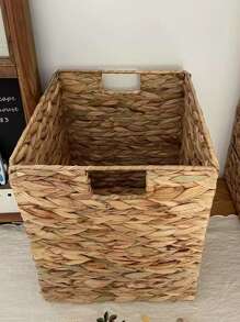 1 Stück faltbarer handgewebter Aufbewahrungskorb, Webkorborganizer, Korbaufbewahrung für Regale, Schlafzimmer, Wohnzimmer, Kinderzimmer, Küche, Küchenhelfer, Küchenausstattung, Make-up Organizer, Hochzeitsartikel, Blumendekoration, Haushaltsgegenstände, Tisch, Heimdekoration, Heimorganisation und Aufbewahrung, Raumdekoration, Schlafzimmer Raumdekoration, geometrisch geflochtene Boho-Körbe, Holz-Rattan-Pflanzentopfhalter, natürliche Seil-Deko für Küstenhaus-Outdoor-Bereiche