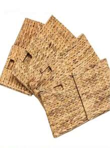 1 Stück faltbarer handgewebter Aufbewahrungskorb, Webkorborganizer, Korbaufbewahrung für Regale, Schlafzimmer, Wohnzimmer, Kinderzimmer, Küche, Küchenhelfer, Küchenausstattung, Make-up Organizer, Hochzeitsartikel, Blumendekoration, Haushaltsgegenstände, Tisch, Heimdekoration, Heimorganisation und Aufbewahrung, Raumdekoration, Schlafzimmer Raumdekoration, geometrisch geflochtene Boho-Körbe, Holz-Rattan-Pflanzentopfhalter, natürliche Seil-Deko für Küstenhaus-Outdoor-Bereiche