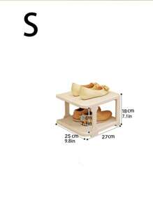 1 pieza Zapatero de montaje fácil multicapa, organizador de almacenamiento de zapatos a prueba de polvo para entrada, balcón, dormitorio, sala de estar, dormitorio - No se requiere instalación - Blanco - Ver 10