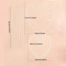 1 套情人节花束心形造型器插花支架花束支架花艺布置工具造型器，爱心花 DIY 花瓶配花束包装材料和配件 - 白色 - 查看 6