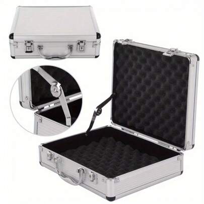 Aluminium Pistol Gun Case Storage Lockable Flight Case Foam Tool Box Secured UK