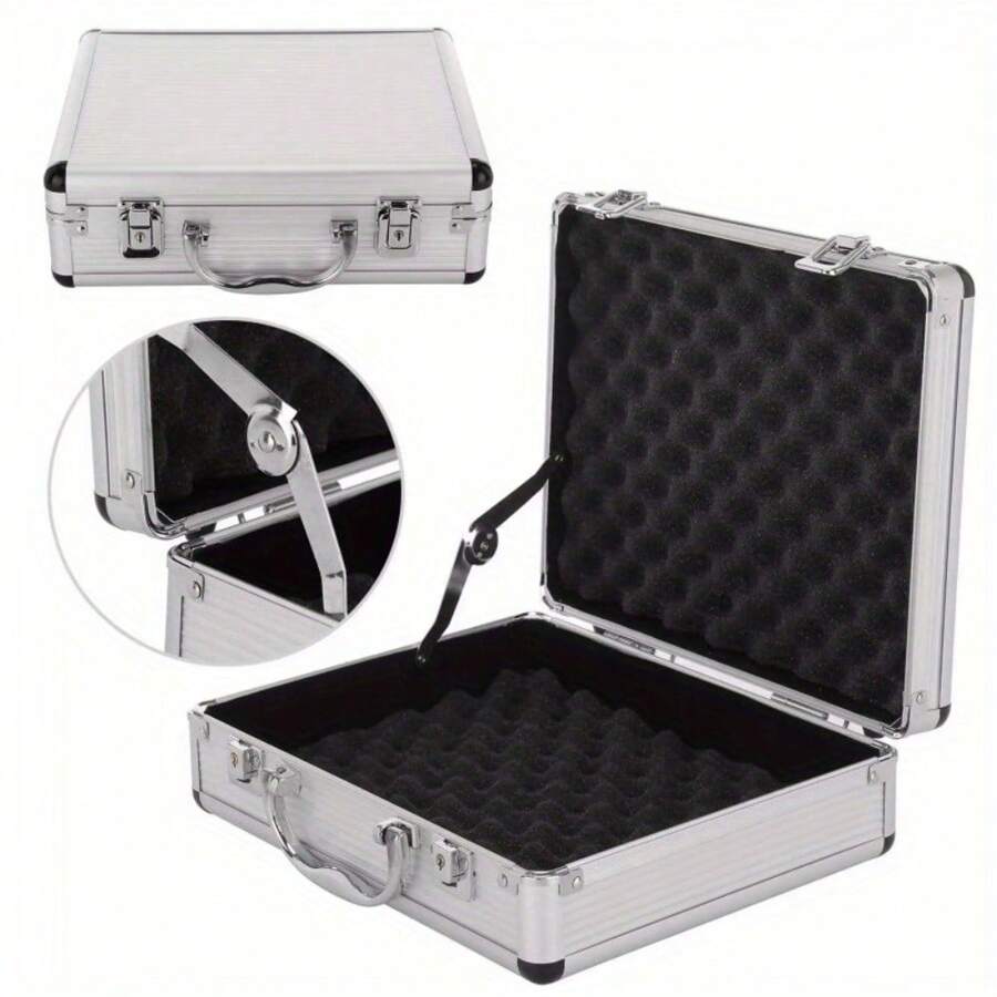 Aluminium Pistol Gun Case Storage Lockable Flight Case Foam Tool Box Secured UK - Variant1 - View 1