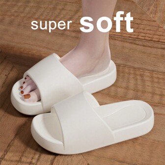 女士舒适 EVA 室内/户外拖鞋，加大码男士简约沙滩拖鞋