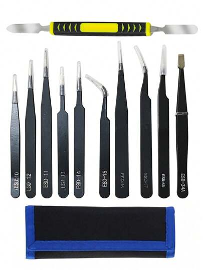 11/9/6pcs Stainless Steel Tweezers Set With Anti-Static Coating - Precision Repair Tools For Electronics, Welding & Crafts, Crafting Tools, Tools For Men