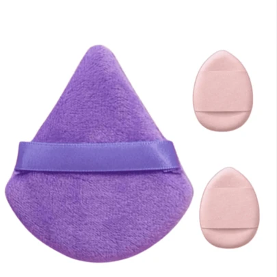 Mini 2 Esponja de dedo E 1 TRIANGULAR  para maquiagem Base Pó Corretivo-MQ06