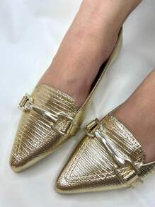 Sapatilha Feminina Lezard Ouro Light | Enfeite Reto Ouro Light – Fashionista, moderna, impactante, linda