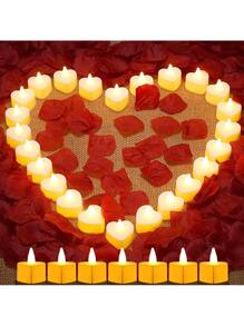 50 Velas Decorativas / Electrónicas Led Simuladas En Forma - Amarillo - Ver 2