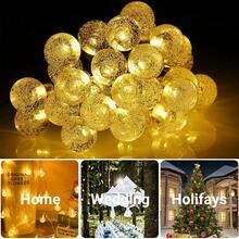 插入式球形灯串，32.81 英尺 100 个 LED 装饰圣诞灯（交流 220-240V），8 种模式水晶泡泡球仙女灯串，适用于室内外、教室、卧室、婚礼、派对、花园（暖白色） - 查看 3