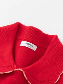 Balabala Girls' Knit Pullover, Red Stylish Spring Sweater, New Year - Chinese Red - View 6