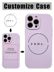 1 Piece Customized Name Phone Case, Personalized Name Design Case, Customized Name Case, Personalized Phone Case With Picture, Custom Image Phone Case, Anniversary Gift, Valentine's Day Gift, Birthday Gift, Wedding Gift, Mother's Day Gift, Father's Day Gift, Best Friend Gift, Gift For Mom/Dad, Gift For Boyfriend, Gift For Boyfriend, Compatible With 11/12/13/14/15promax, Galaxy A15/A25/ A35/A55/S23/24ultra Series