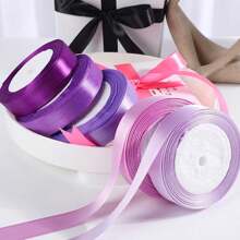 1pc Ribbon DIY Handmade Rose Hair Clip, 1cm/2cm Width 22m Length Satin Ribbon, Cake Candy Box Packaging Decoration Ribbon, Wedding Supplies - Multicolor - View 7