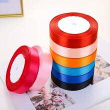 1pc Ribbon DIY Handmade Rose Hair Clip, 1cm/2cm Width 22m Length Satin Ribbon, Cake Candy Box Packaging Decoration Ribbon, Wedding Supplies - Multicolor - View 4