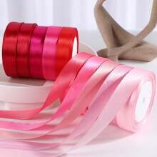 1pc Ribbon DIY Handmade Rose Hair Clip, 1cm/2cm Width 22m Length Satin Ribbon, Cake Candy Box Packaging Decoration Ribbon, Wedding Supplies - Multicolor - View 5