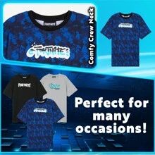 Fortnite Top T-Shirts 3 Pack Soft Short Sleeve Casual Summer Gamer Tops Multipack Tees Gift