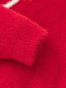 Balabala 女童红色针织毛衣，新年款式，2025年春季时尚上衣 - 中國紅 - 查看 10