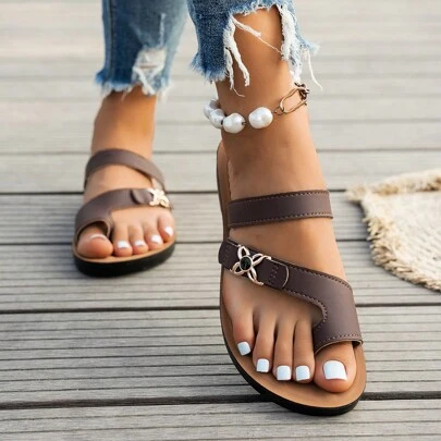New Fashion Versatile Indoor/Outdoor Flat Slippers, Non-Slip Comfortable Polyurethane Soft Sole Women Beach Sandals,Spring Summer Outfits