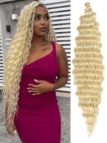 20/22/30 英寸金色柔软海洋波浪钩编假发，深波浪扭辫钩编接发，卷曲钩编假发，长波浪卷曲辫合成钩编假发（20/22/30 英寸，金色）