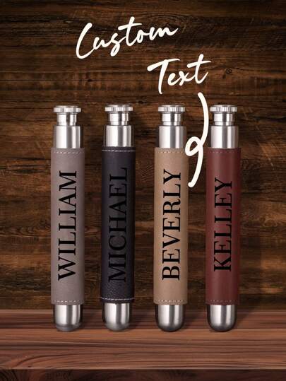 1pc 30ml/1oz Customized Leather Wrapped Stainless Steel Flask, Portable Tube Style Hip Flask, Personalized Gifts For Groom, Husband, Father, Unique Gifts For Men,Multi-Functional,Adjustable,Durable,Reusable,Ornamental,Easy To Clean,Cute,Comfortable,Stylish,Soft,Adorable,High-Quality,Modern,Colorful,Custom,Personalized,Unique,Ideal Gifts For Him,Ideal Gifts For Her,Her,Girlfriend,Dad,Boyfriend,Family,Mom,Friends,Son,Daughter,Kitchen,Dining Room,Bathroom,Living Room,Bedroom,School,Office,Tea Room,Home,Garden