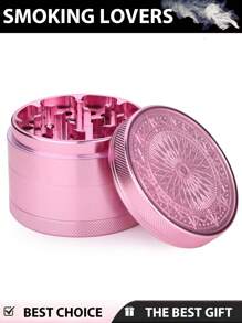 BROS 1 Máy nghiền Grinde Premium Pink - Dụng cụ nghiền kim loại 4 lớp 2,5" (63mm) kèm dụng cụ cạo - Máy nghiền hợp kim họa tiết hoa - Phụ kiện gia dụng bền bỉ - Nhiều màu - Xem 2