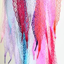 1 Pair Lace Shoelaces Ballerina Style Adorable White Silk Lace Trim Shoelaces