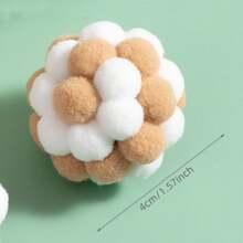 1/3/6/9/100 件带铃铛的猫玩具球，宠物弹力铃铛球，猫咪马卡龙毛绒球玩具，猫咪绒球玩具，猫咪玩具自嗨球，彩色柔软毛绒球内置铃铛，适合猫咪，室内猫咪和小猫互动玩耍咀嚼玩具，适合小型宠物娱乐 - 彩色 - 查看 2