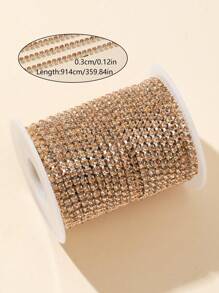 1 卷 3 毫米 5 米/10 米超闪亮水钻链，手工缝纫装饰链，DIY 装饰链，婚纱装饰 - 彩色 - 查看 18