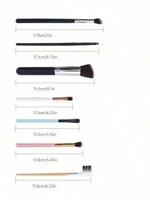 (Random Color) 7-Piece Multi-Purpose Makeup Brush Set, Including Powder Brush, Blush Brush, Foundation Brush, Eyeshadow Brush, Blending Brush And Eyebrow Brush, Etc., Exclusive For Makeup Artists