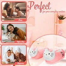 Hello Kitty 3D Slippers Cosy Indoor House Shoes Non Slip Loungewear Gift - Pink - View 4