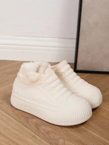 Japanese Style Women's Short Ankle Rain Boots With Internal Height Increase, Warm Lining, Non-Slip Sole, Suitable For Outdoor Work, Washing Car, Grocery Shopping, Waterproof - White - View 6