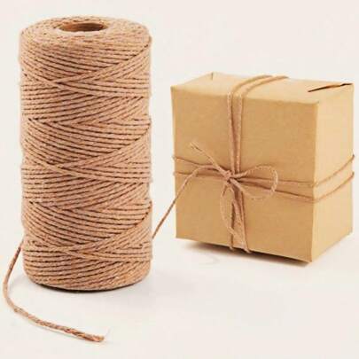 100M/3937inch 2mm Vintage Jute Rope Twine Ribbon Bow DIY Craft S- Thick And Thin String Jute Cord For Wedding Gift Packaging And Party Home Decoration Accessory