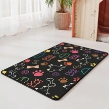 Cartoon Solid Color Diatomite Cat Paw Pet Food Mat, Water Absorbent Quick Dry Feeding Mat For Home Use Cats Dogs - Black - View 10