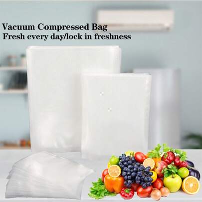 50pcs Vacuum Sealer Bags, Vacuum Food Bags, Reusable, Vacuum Bags For Food Preservation, Vacuum Sealed Storage Bag, Frozen Storage Bags Available In Microwave Ovens, Home Kitchen Supplies, For Outdoor, Camping