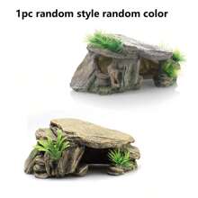 1 Pc Random Color And Style Reptile Aquarium Decor Resin Crafted Fake Basking Turtle Platform