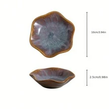 1/6 piezas Conjunto de salseras japonesas de cerámica - Pequeños platos con acabado esmaltado creativo para condimentos y encurtidos, perfecto para uso en la cocina del hogar - Multicolor - Ver 9