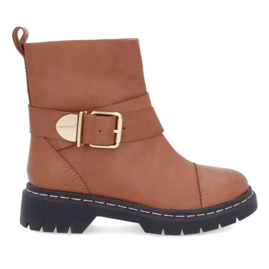 Usaflex Women's Leather Tractor Boot With Buckle AL1302 - 焦糖 - 查看 1