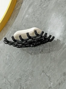 Checkered Soap Dish Wall Mounted Drainage Rack, Bathroom Hanging Soap Holder, Novelty Bathroom Accessories, No-Drill Installation Home Bathroom Decor Fall Decor Back To School