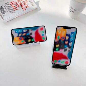 1Pc Makeup Mirror Mobile Phone Stand Portable Portable Folding Desktop Slouchy Stand Gift To Set Advertising Makeup